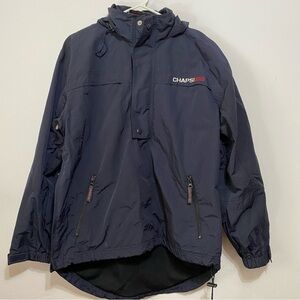 Chaps Ralph Lauren Jacket Mens Small Blue Quarter Snap Pullover Windbreaker